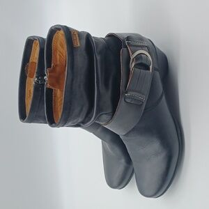 PIKOLINOS Brujas Leather Ankle Boots Booties Slouchy SZ 38 Black